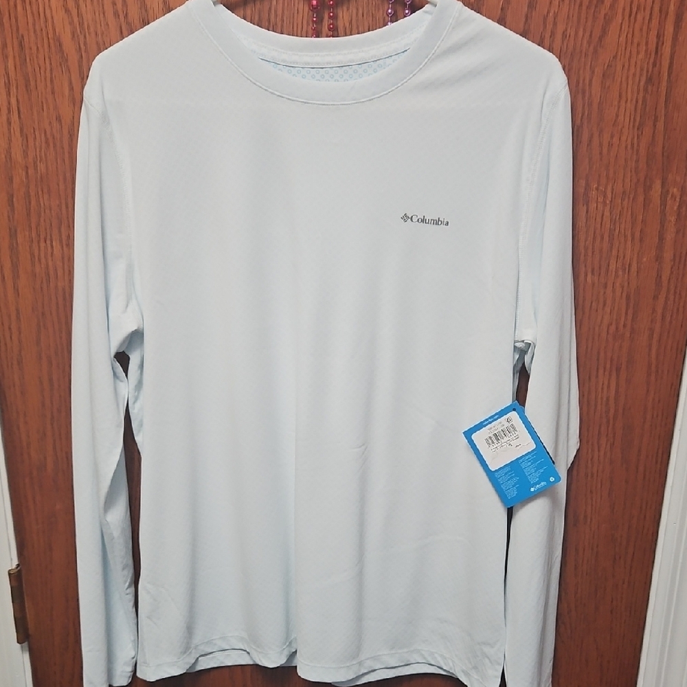 Columbia Men's Pale Blue Long-Sleeve Performance Tee